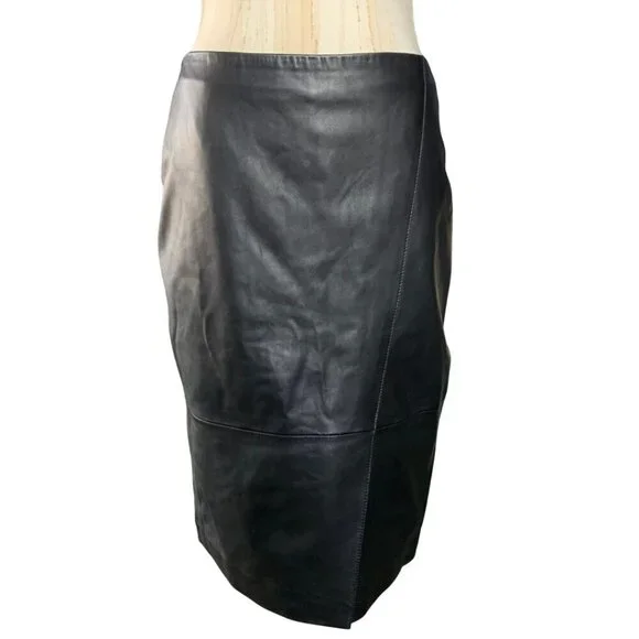 Hugo Boss Skirts Hugo Boss Black Lambskin Leather Pencil Skirt
